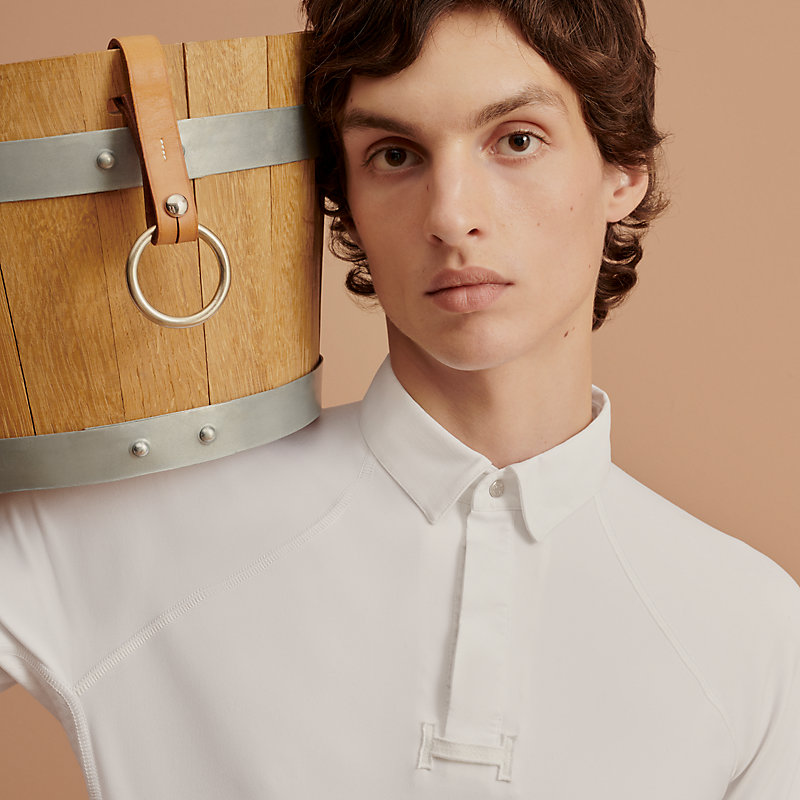 トップス HERMES Skipper Polo Shirt Hermes Gris Half Zip Polo Shirt Medium – MAISON de LUXE
